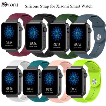 

BOORUI Silicone Mi watch Strap replacement for Xiaomi MI Smart Watch Sports newest Mi Watch strap for xiaomi Smart Wristwatch