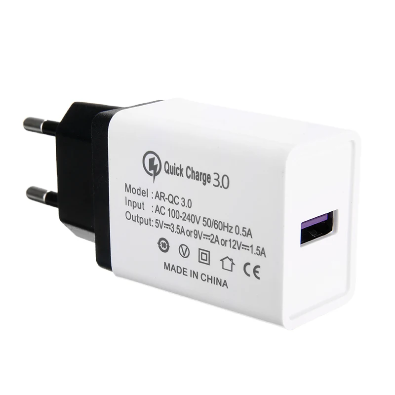 3,0 USB ЕС вилка Смарт IC настенное быстрое зарядное устройство 18 Вт мобильный телефон в 4 раза быстрее зарядное устройство адаптер защита от перегрузки по току