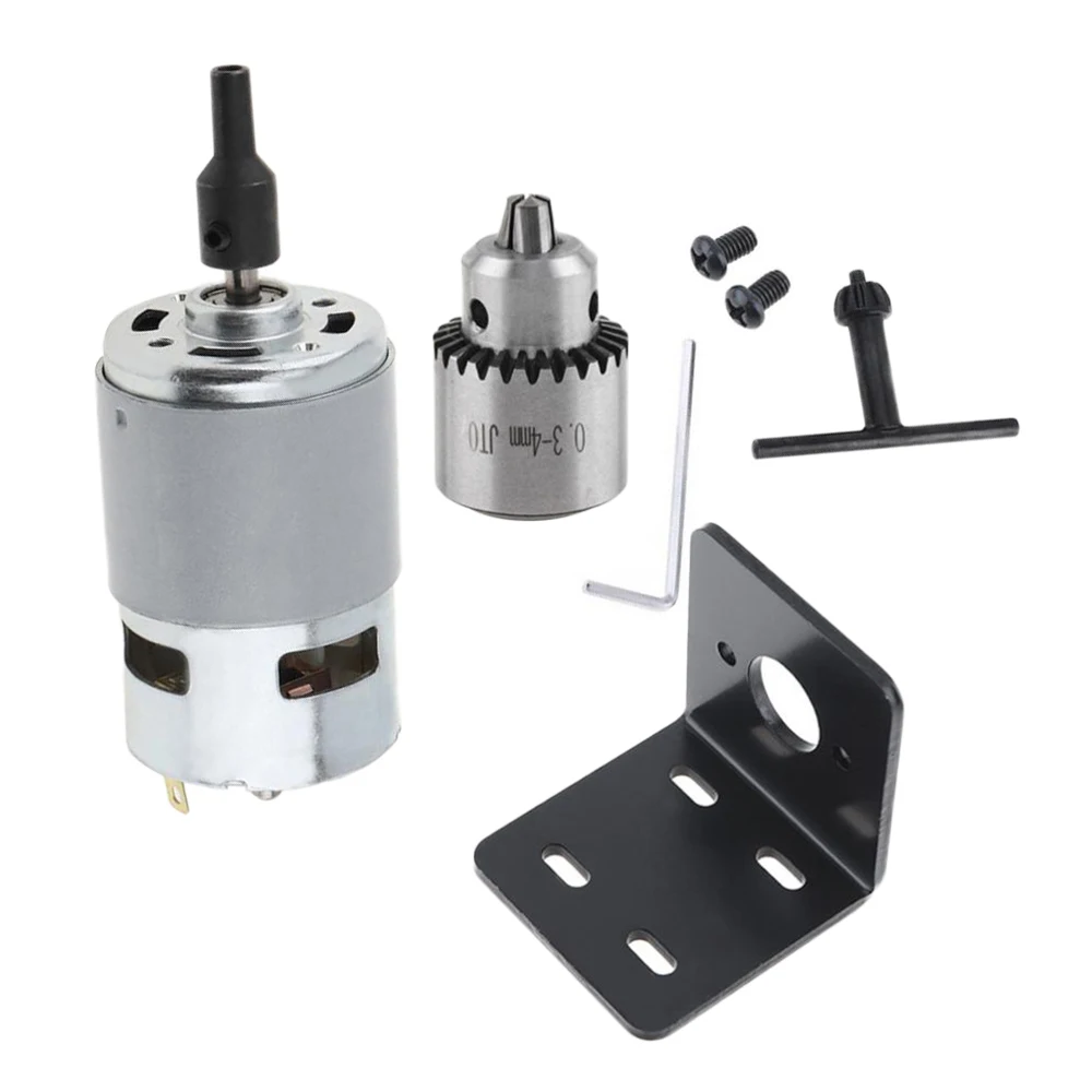 

3800rpm-8000rpm 12V-24V Mini Hand Drill DIY Lathe Press 775 Motor + JTO Chuck + Mounting Bracket
