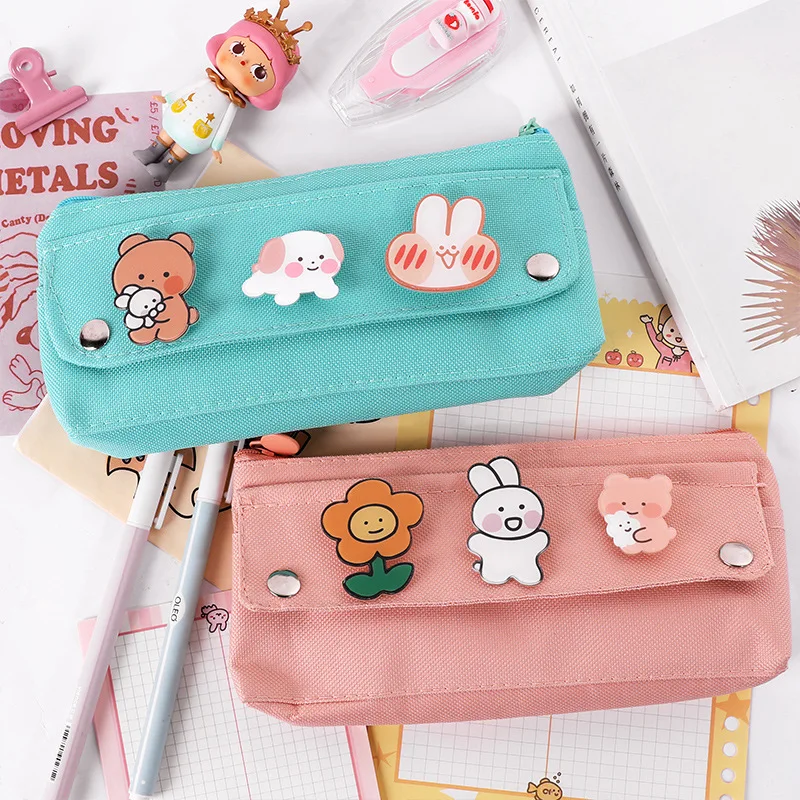 

Color Large Capacity Pencil Case Cute Girl Ins Waterproof Pen Box Multifunction Storage Bag Gifts For Kids School Stationery