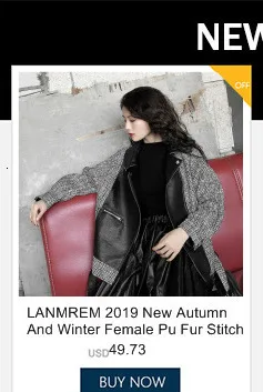 LANMREM,, куртка с лацканами, зимняя, новая, женская, Ретро стиль, овчина, мех, длинный рукав, на молнии, толстая, однотонная, свободная, хлопок, пальто PC278