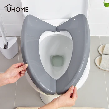 

Foldable Plastic Toilet Seat Cover Mats Waterproof Portable Travel Toilet Case Home Bathroom Closestool Protector WC Cover