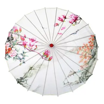 

Chinese Oil Paper Umbrella For Classical Cheongsam Performing Dance Umbrella Photo Props Landscape Painting Parasol Decorative