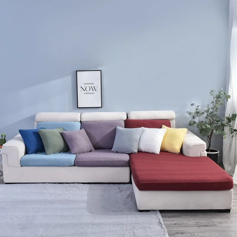 

Waterproof Movable Sofa Cushion Cover Pure Color Lazy Sofa Cover Four Seasons Universal 1/2/3/4 All-Inclusive Combination