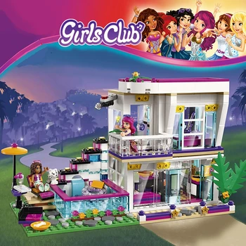 

760pcs Pop Star Livi House Building Block Compatible lepines Friends For Girls Figures Bricks Educational Toys For Children
