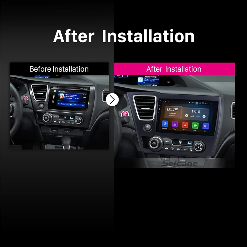 Seicane Car Multimedia Palyer для 2014 2015 2016 2017 Honda Civic 9 &quotAndroid 10 0 Bluetooth HD 1024*600 тачскрин