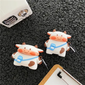 

Cute Cartoon Cow Wirelss Headset Covers For Apple Airpods 1 2 3 Soft Silicone Cases For Air Pods Pro Bluetooth Protective Funda