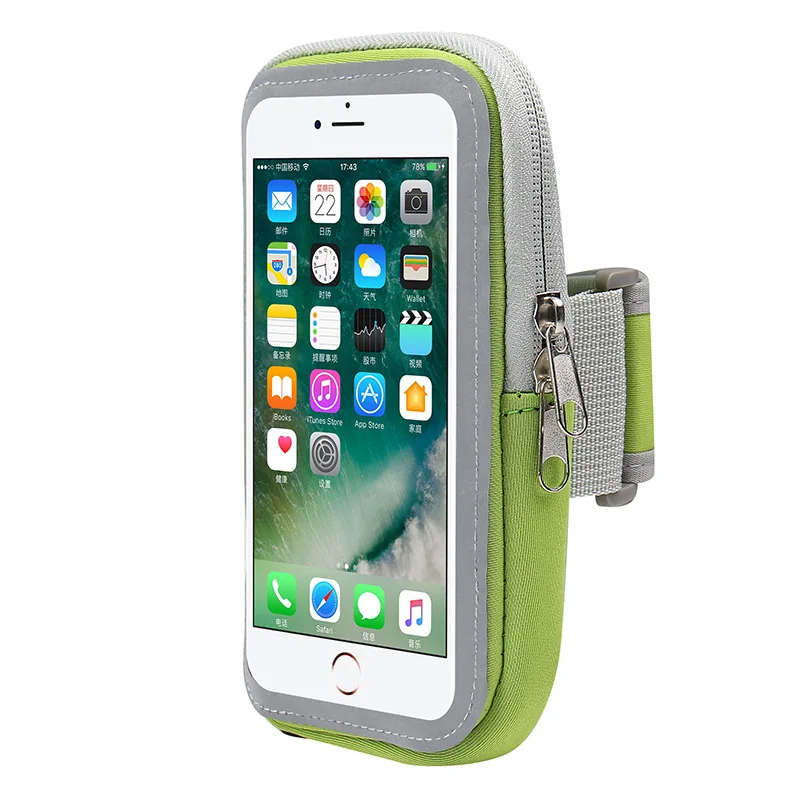 Green Нарукавная повязка для iPhone X 8 7 6 6s 8 plus для iPhone Xs Max XR спортивный чехол для телефона samsung galaxy 7 S8 S9 нарукавная повязка - Цвет: Green