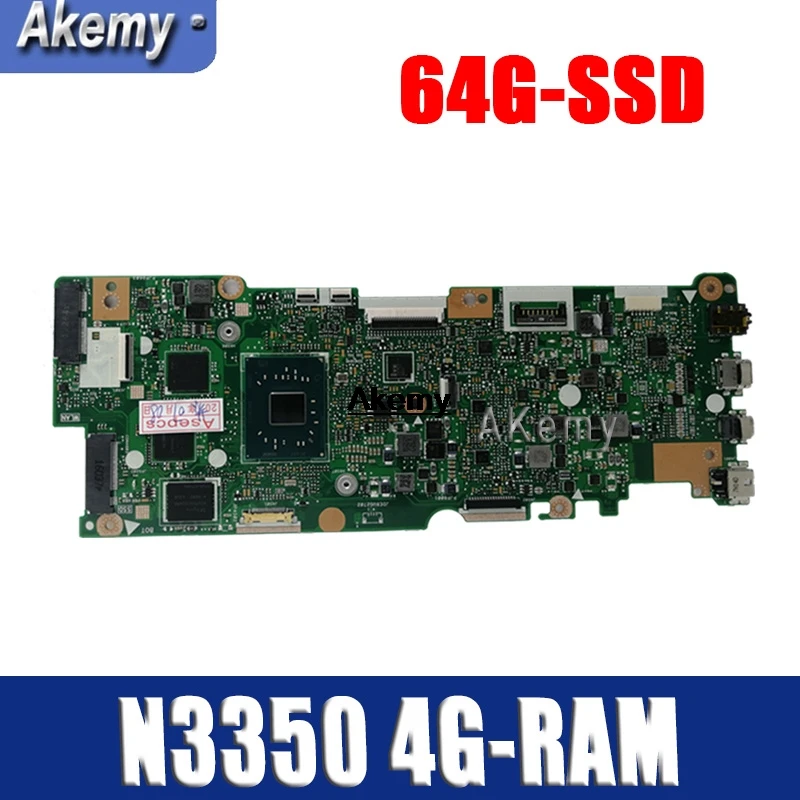 С N3350-CPU 4G-RAM 64G-SSD материнская плата для ноутбука For Asus Vivobook Flip TP401NA TP401N TP401MA TP401M 100%