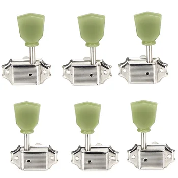 

A Set 6 Pcs Jade Green Retro Trapezoid Button Locked String Tuning Pegs Key Tuner Machine Head for Guitar Lock Schaller Style