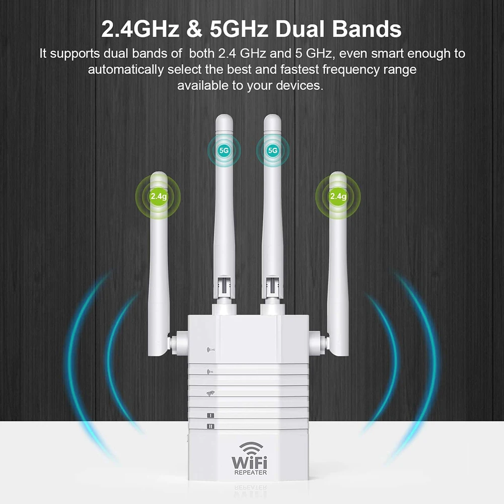 Двухдиапазонный Wi-Fi усилитель диапазона расширитель Беспроводной WD-R1205U 1200 м AP