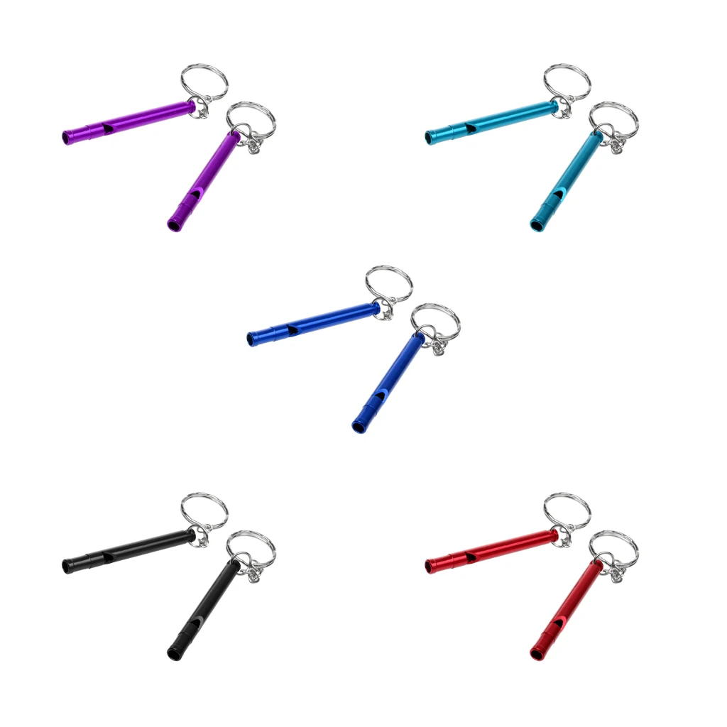 

2pcs Outdoor Survival Camping Emergency Lifesaving Safety Whistle with Keyring