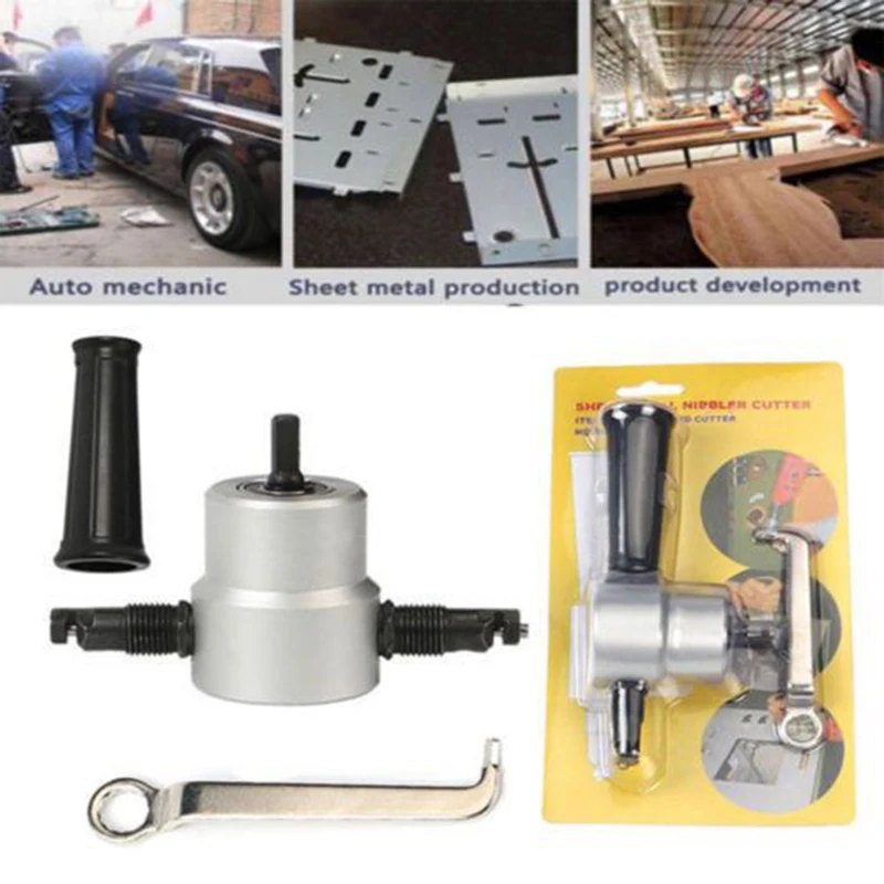 

Nibble Metal Cutting Double Head Sheet Nibbler Saw Cutter Tool Drill Attachment Cutting Tool for Metal Sheet Cutting