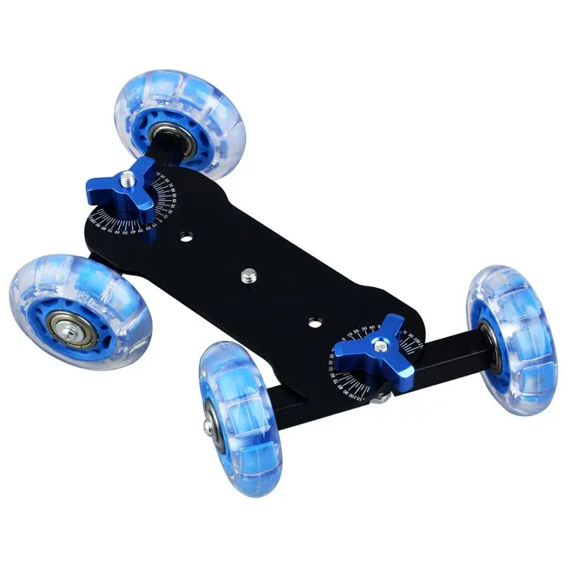 IG-Table Top Dolly мини автомобиль Конькобежец трек слайдер Супер Mute для DSLR камеры видеокамеры(синий и черный