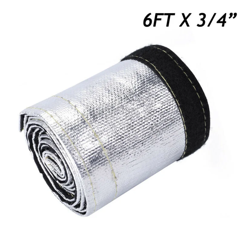 Metallic Heat Shield Sleeve Insulated Wire Hose Cover Wrap Loom Tube 2/" 3 Ft