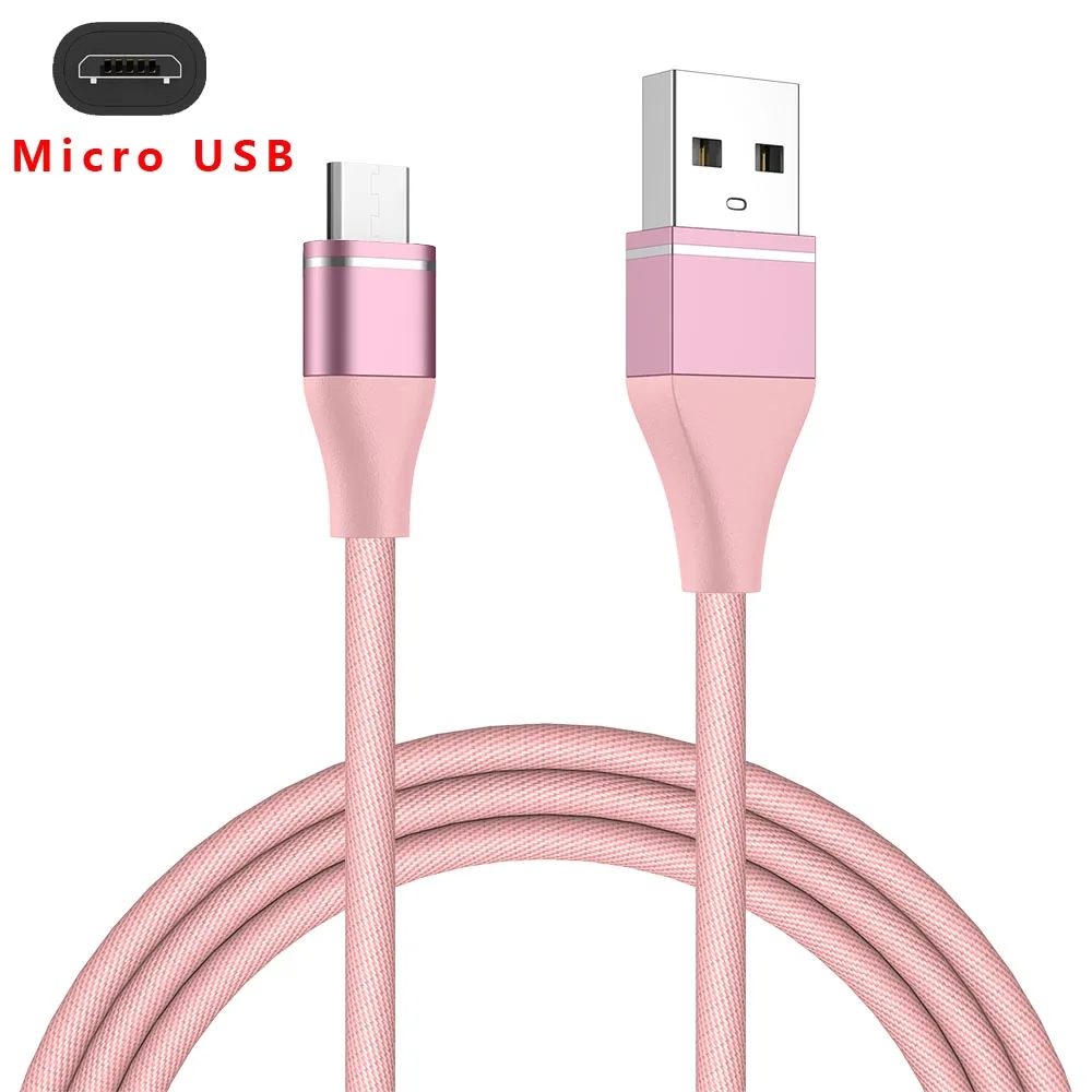 MUSTTRUE USB C кабель для передачи данных Быстрая зарядка для samsung UL 8 8 samsung a70 usb type C кабель зарядное устройство Micro USB джинсовая проволока - Цвет: Pink micro cable
