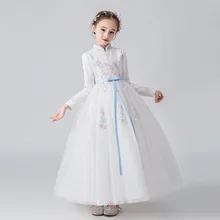 Новинка; модное осеннее платье принцессы; платье для девочек; платье для выступлений на фортепиано; детское свадебное платье; вечернее платье на день рождения