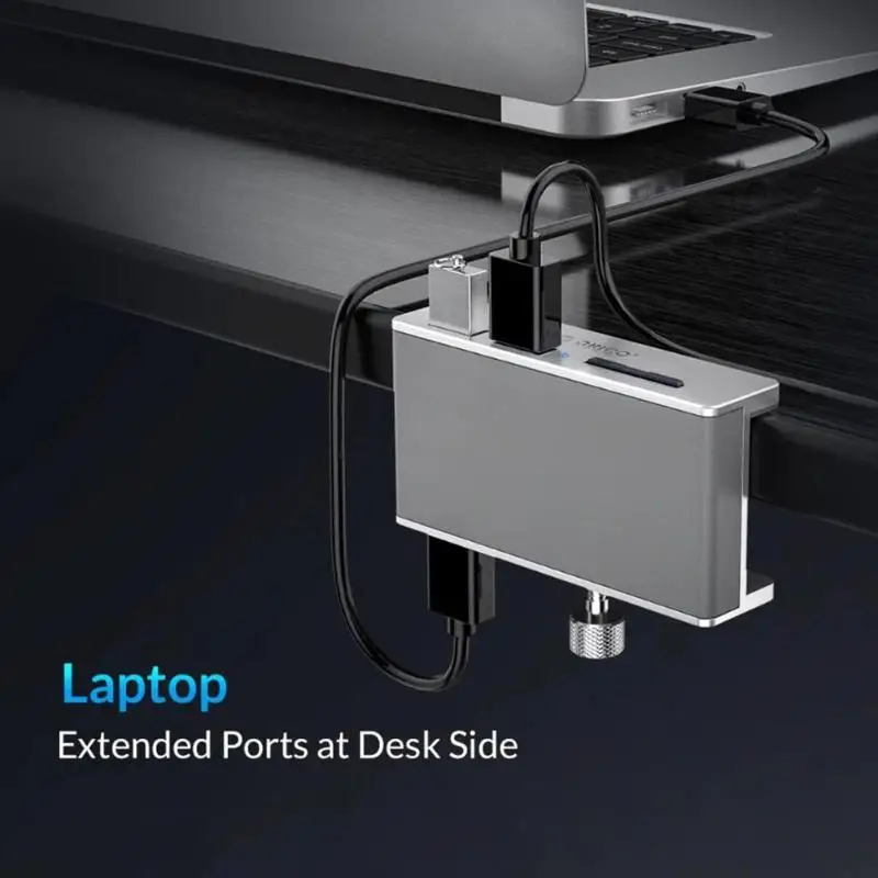ORICO USB3.0 концентратор с кардридером для sd-карты клип Дизайн Алюминиевая брошь-тип 3 порта сплиттер хаб для настольного ноутбука ПК