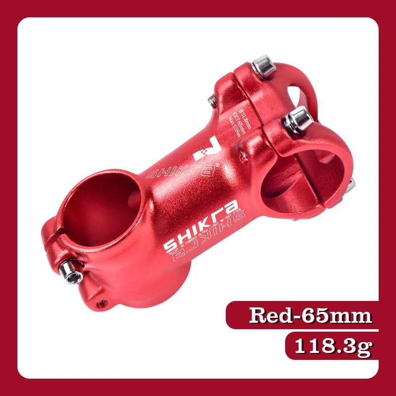 Red 65mm Велосипедный стержень 45 55 65 70 80 90 100 110 мм высокопрочный 7 градусов велосипед 31,8 мм руль для XC AM MTB Горный Дорожный велосипед - Цвет: Red 65mm