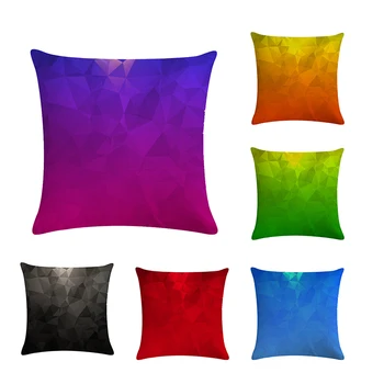 

New solid color bright pattern cushion cover 4D square pillow cover linen car chair sofa home decoration pillow case 45x45cm