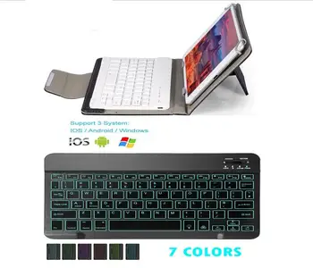 

Ultra-thin 7 Color LED Backlit Wireless Bluetooth Keyboard Tablet Case for 9.7 10 10.1 10.5 inch Universal Tablet keyboard cover
