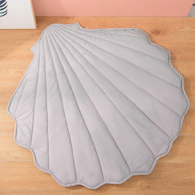 Alfombra de algodón para gatear para bebé recién nacido, manta con forma de concha, alfombra de juego para gatear, decoración para habitación de niño y Chico
