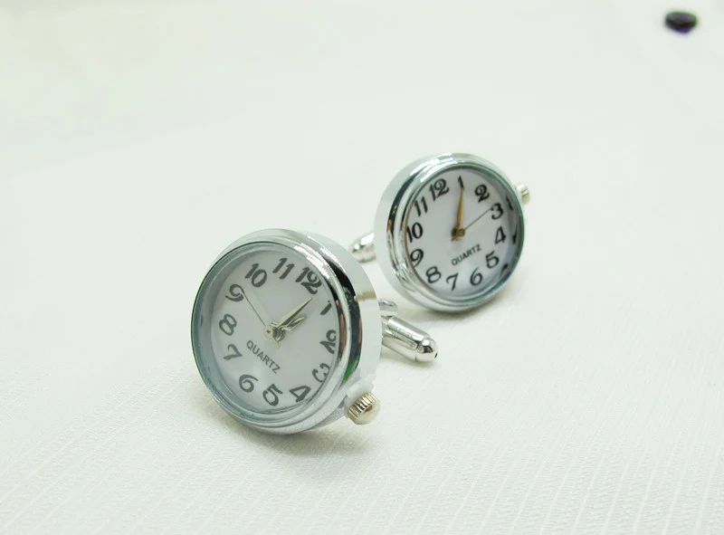 Мужские Запонки функциональные часы дизайн с батареей серебро цвет качество манжет медного цвета звенья оптом и в розницу