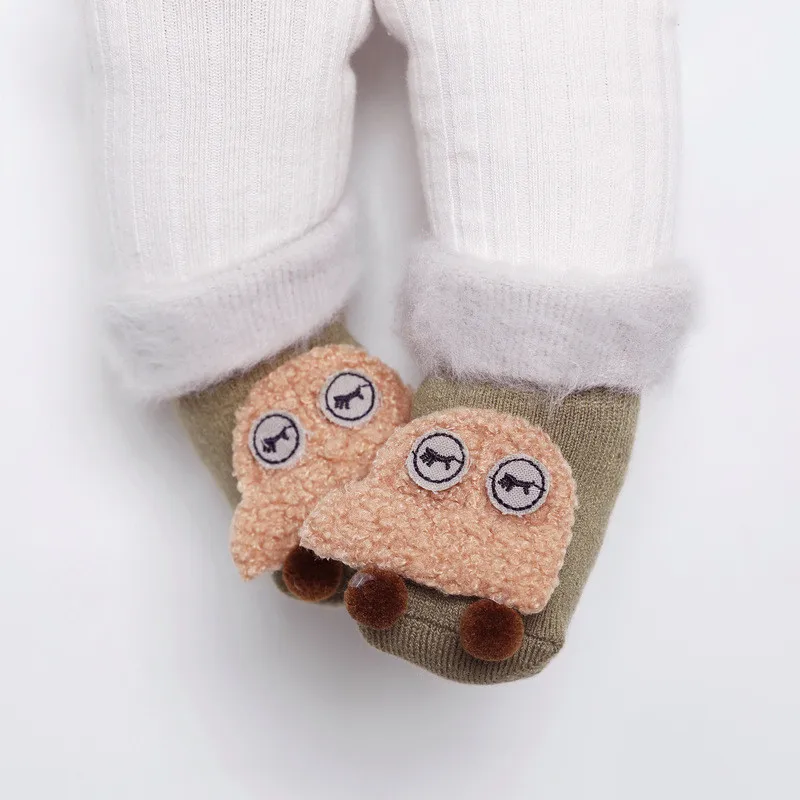 Зимние носки для малышей толстые махровые носки для новорожденных милые теплые носки с объемным рисунком для малышей аксессуары для детей от 0 до 3 лет