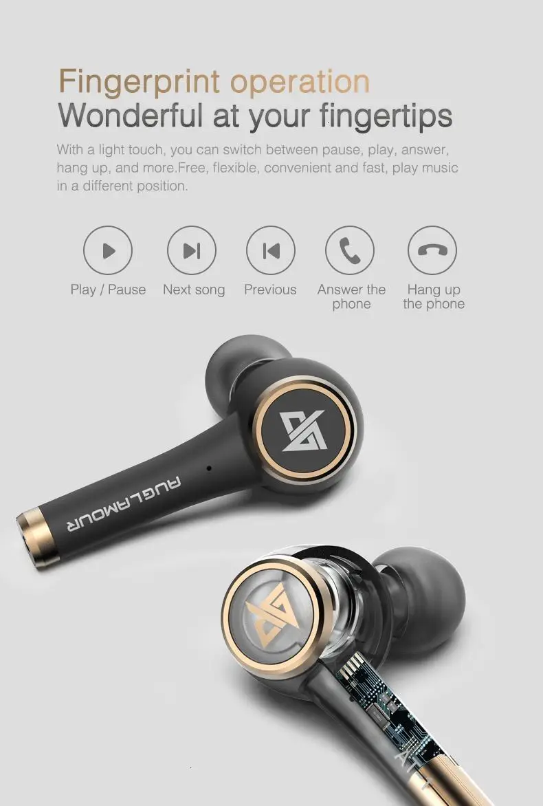 AUGLAMOUR AT-1 Bluetooth 5,0 TWS беспроводные наушники Blutooth с шумоподавлением водонепроницаемые спортивные наушники zsx zs10