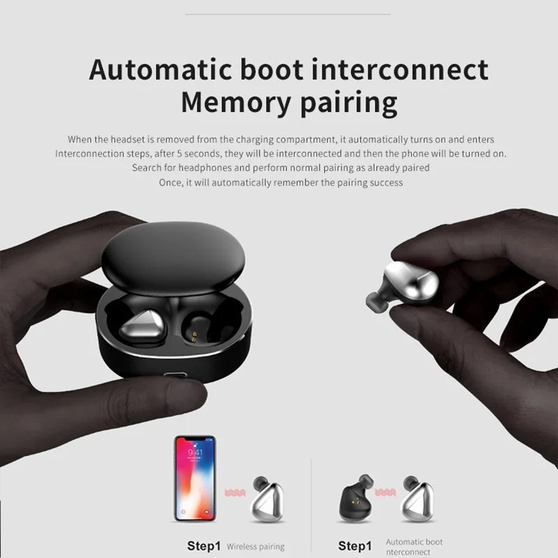 Bluetooth стерео TWS 5,0 Bluetooth наушники беспроводные наушники 500 мАч Внешний смарт-аккумулятор держатель телефона для xiaomi huawei
