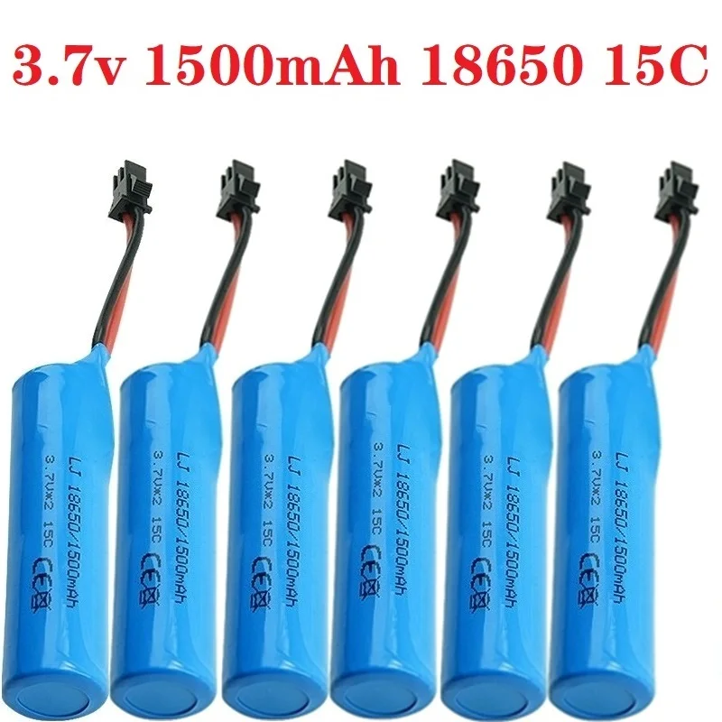 3.7V 1500Mah 15C 18650 Batteria Agli Ioni Di Litio Per Rc Stunt Car Q85 Q70 Rc Car Toys Sm-2P Plug Rc Boat Car Water Soft Gun Parti Della Batteria