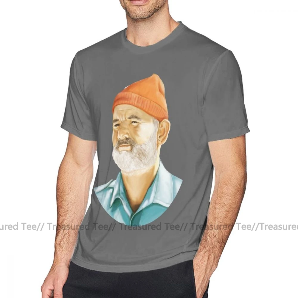 Wes Anderson, футболка, Steve Zissou Bill, футболка с Мюрреем, 100 хлопок, забавная футболка, короткий рукав, большой размер, футболка с принтом - Цвет: Dark Grey