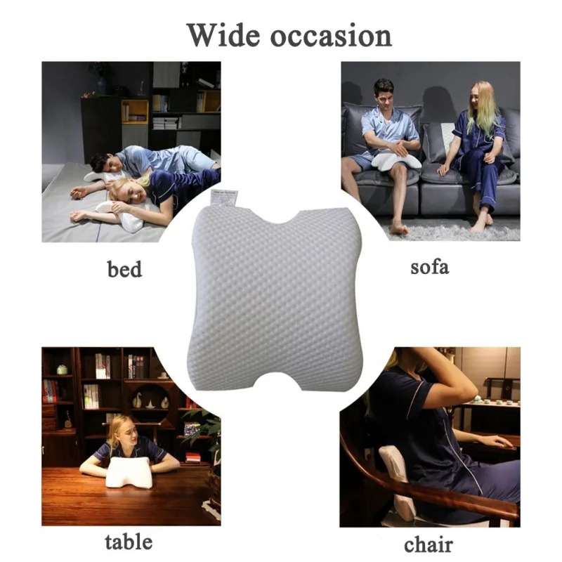 Изогнутая медленный отскок Memory Foam подушка против давления, защита рук и шеи, офисные подушки для пары