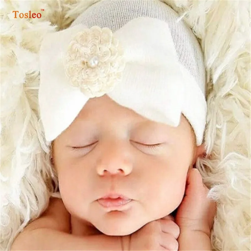 Unisex Hat Baby Newborn Photography Props Solid Sweet Butterfly-knot Beanie Flower Soft Cotton For Newborns | Детская одежда и