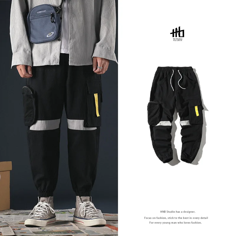 

Autumn New Style Men's Skinny Pants Loose-Fit Japanese-style Capri Pants Hip Hop Hong Kong Style Pure Cotton Teenager Students P