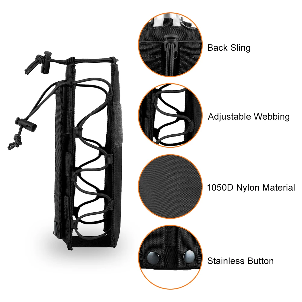 Тактический Molle Мешок Бутылки Воды 1050D нейлон военный чехол для фляги кобура Открытый путешествия чайник сумка 0.5L-2L