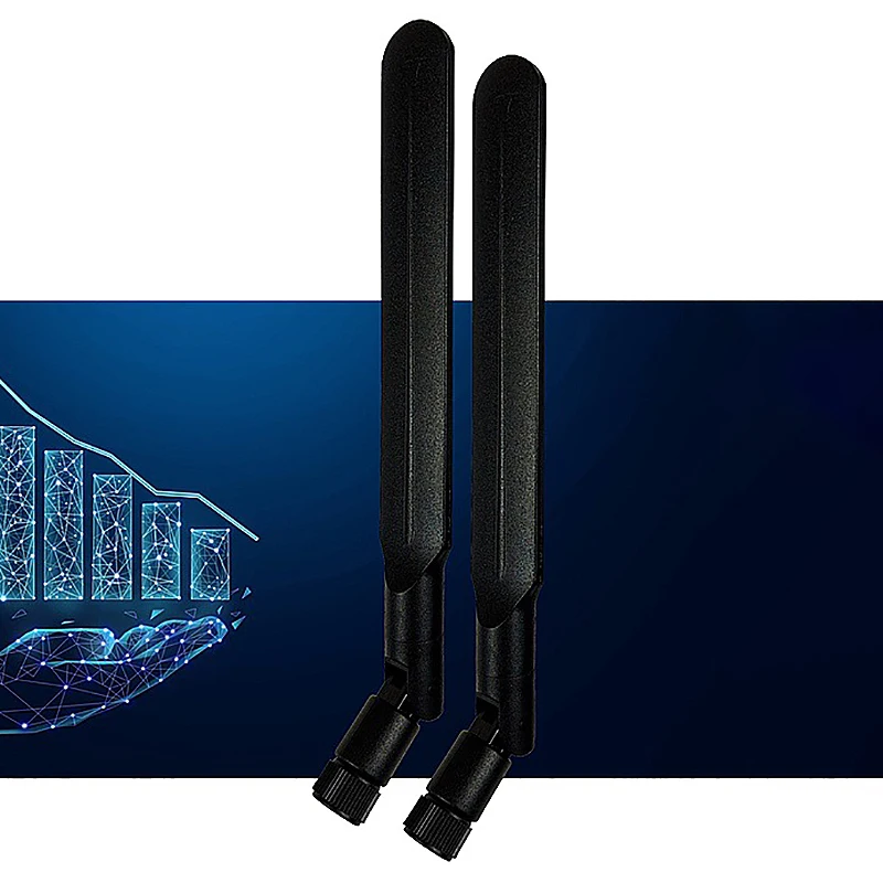 FFYY-Foldable 4G Lte Antenna Connector Sma Extension Wifi Wireless Router Aerial 700-2700Mhz 5Db