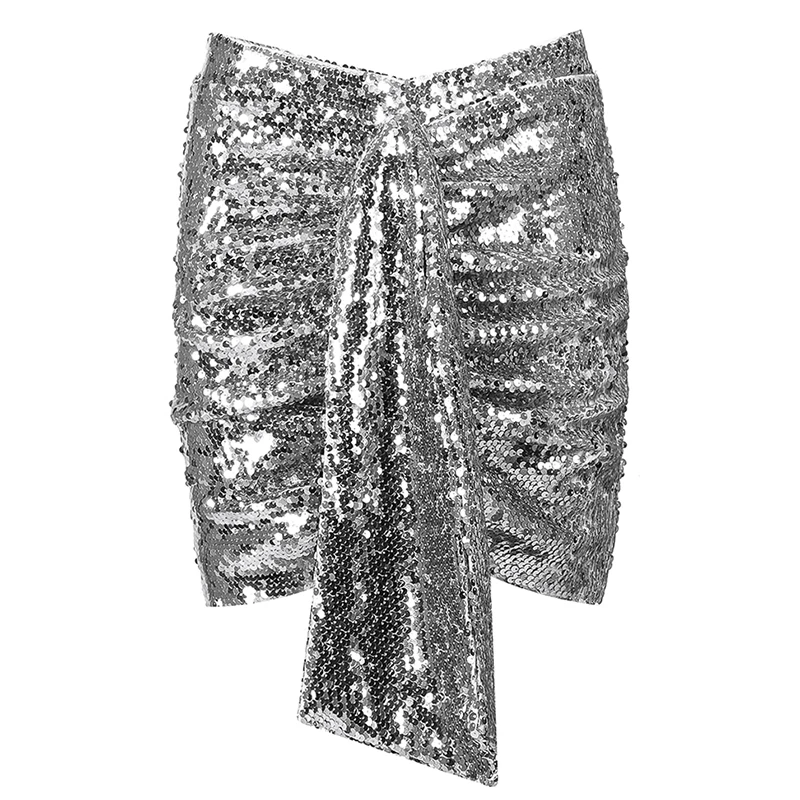 INDRESSME, новинка, женские модные вечерние юбки, сексуальные, с блестками, с кисточками, обернутые, мини, Клубная юбка, Осень-зима, Клубная, облегающая юбка