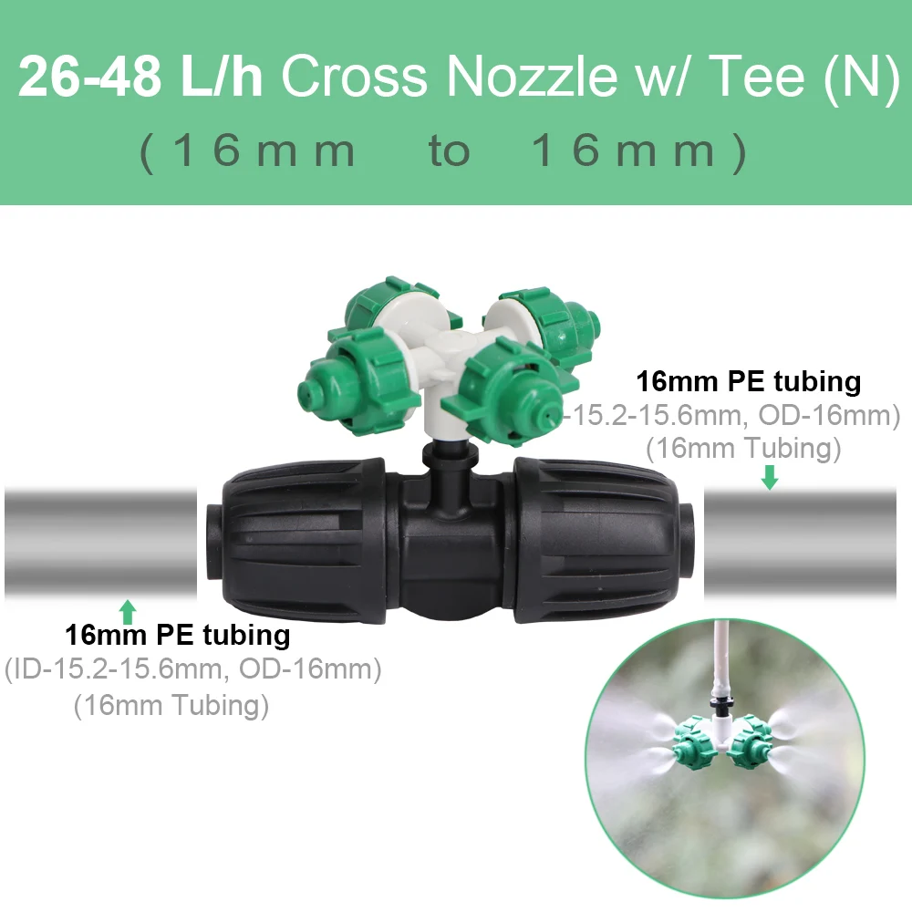 Hose Connector Irrigation Fittings 16mm PE Tubing Water Connecters Garden Irrigation Fittings 16mm x 3/8'' 1/4'' 1/8'' 6.0mm Pipe Coupling Adapter Reduced Joints