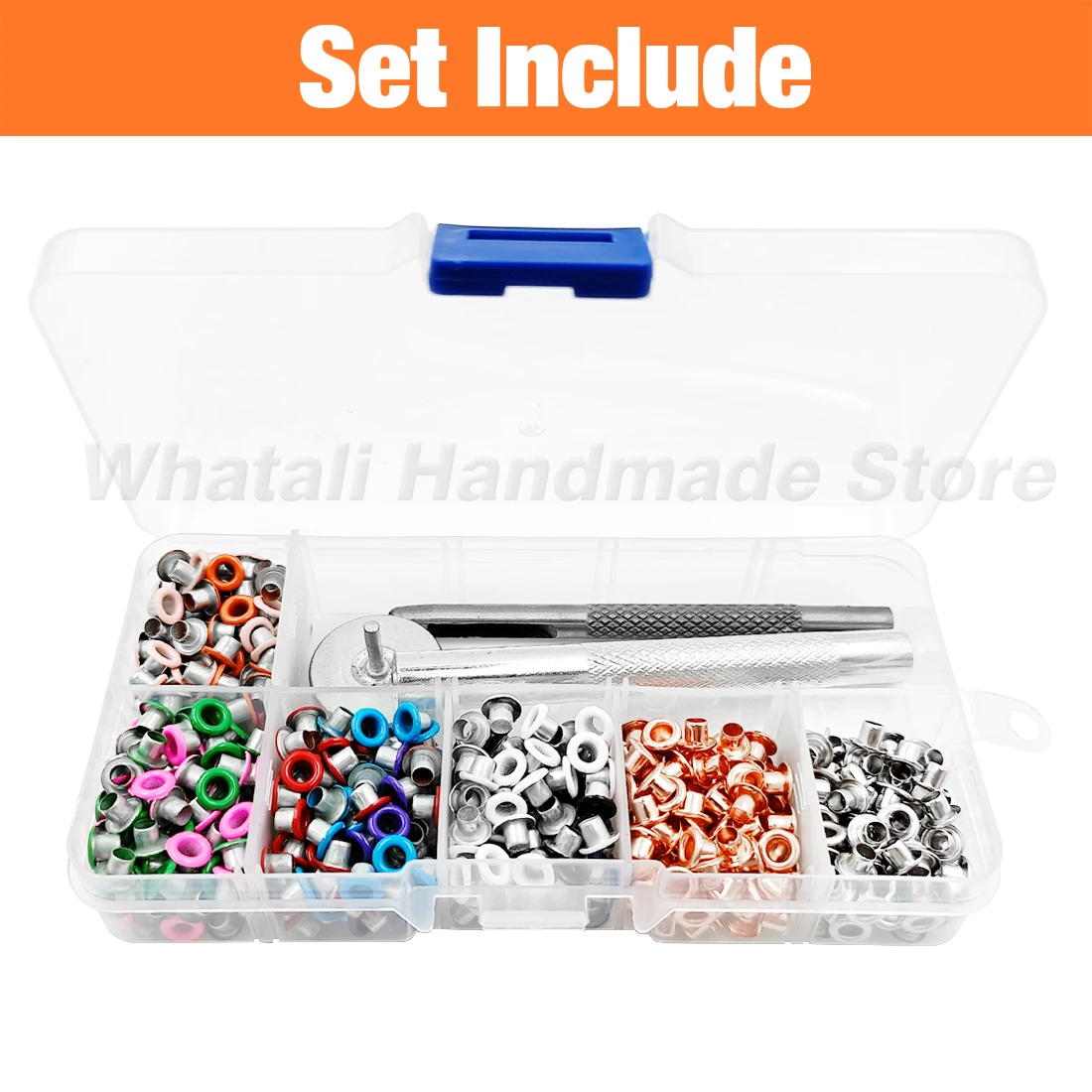 540pcs Metal Eyelets Grommets Installer Punch Tool Set Kits Leathercrafts Clothing Shoes Caps Belt Storage Box