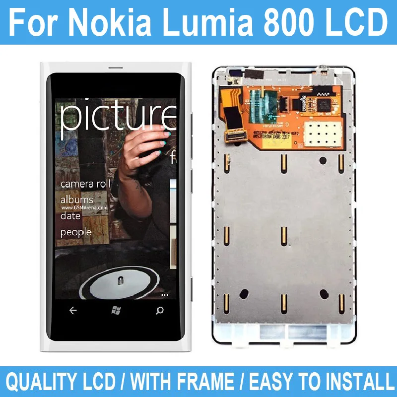 3 7 &quotНовый ЖК-дисплей для Nokia Lumia 800 дисплей с сенсорным экраном дигитайзер в сборе