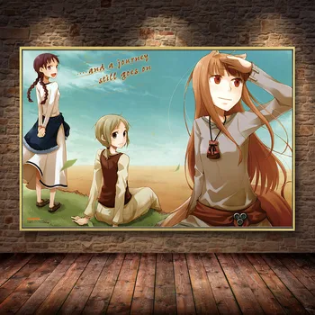 

Japanese Anime Spice and Wolf Holo Okami to Koshinryo Home Decor Wall Scroll Poster Decorative Pictures For Living Room