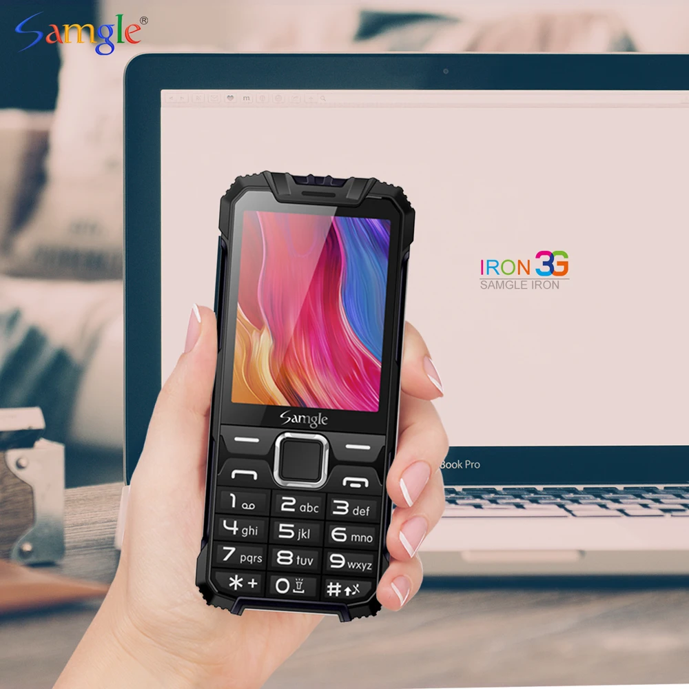 Samgle 3g WCDMA 2," дисплей Тонкий прочный функция телефон скоростной циферблат Супер долгий режим ожидания фонарик Whatsapp мобильный телефон