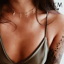 

Fashion Gold Lightning Choker Necklace for Women Creative Tassel Chain Necklaces Vintage Choker Party Jewelry