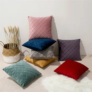 

45x45cm Contrast Sofa Pillowcase Pink Cushion Cover Throw Pillow Case Home Sofa Bed Chair Decoration 17.72x 17.72inch