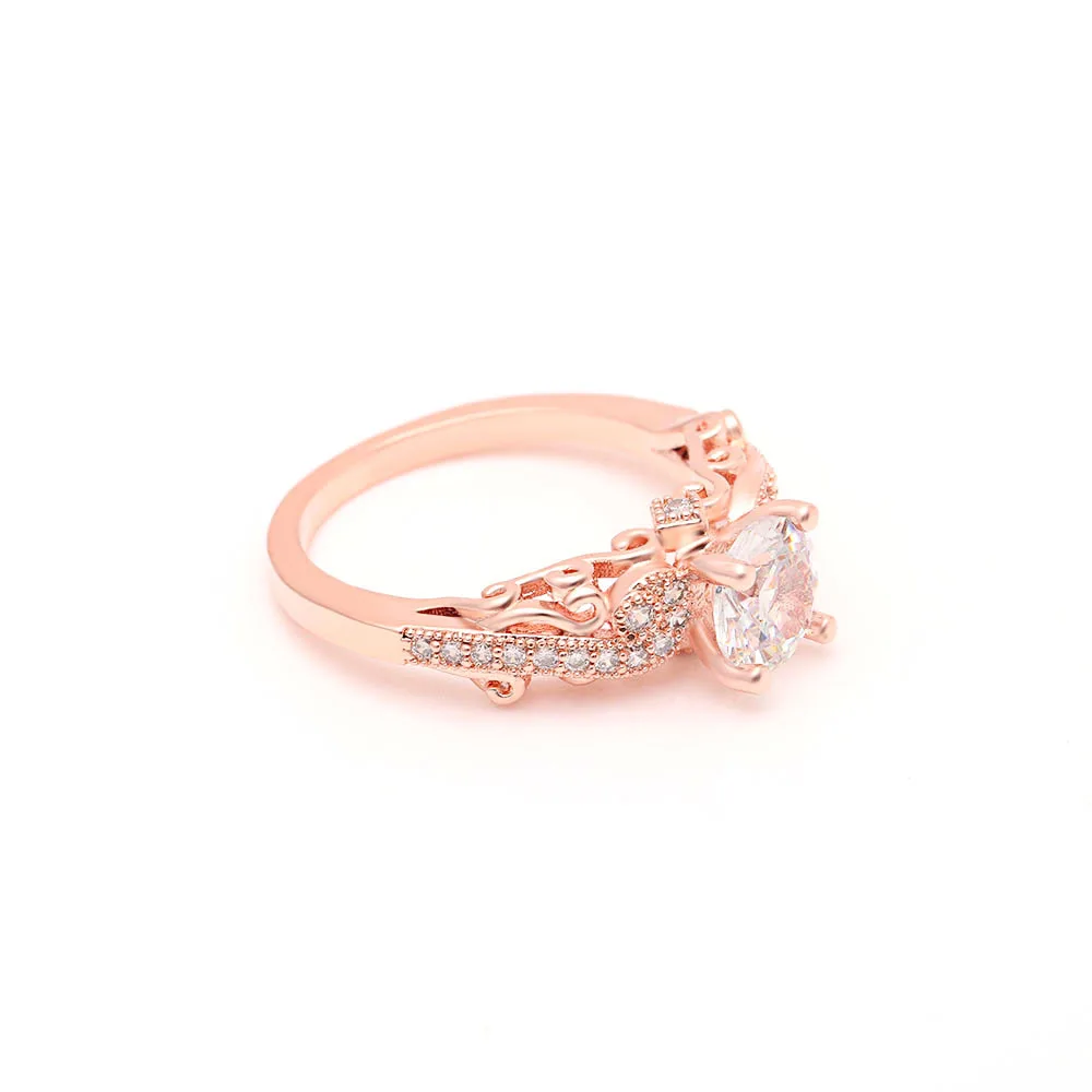 14 к розовое золото VVS1 бриллиантовое кольцо для женщин Anillos De Bizuteria Bague Etoile чистый драгоценный камень 14 к розовое золото 2 карата коробочка для кольца с бриллиантом