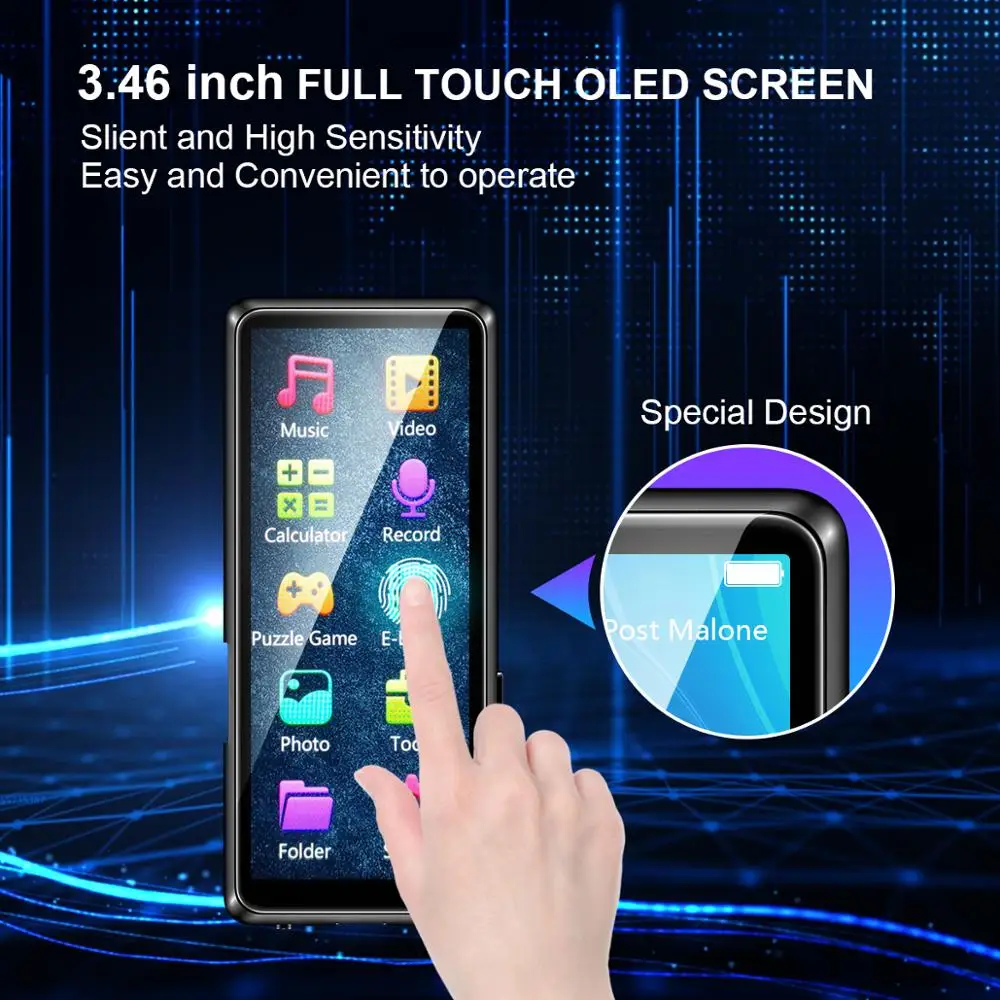 Mahdi M9 MP3 Player Bluetooth 5.0 Touch Screen 3.5 inch HD HIFI 8GB Music MP4 Support VideoTF Card With Speaker Mp5 | Электроника