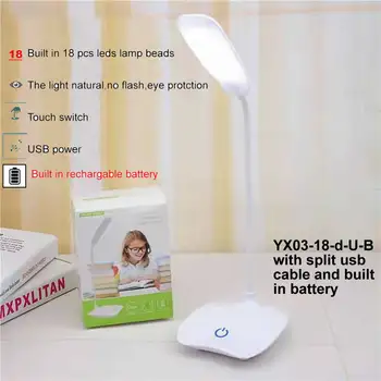 

Stepless Dimmable Portable LED Desk Lamp Touch On/Off Switch Eye Protection Clip Table Light 3 Modes Dimmable USB Rechargeable