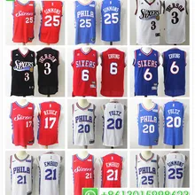 Сшитые фидельские Бен Симмонс Joel Embiid Allen Iverson Markelle Fultz Julius Erving майки для мужчин