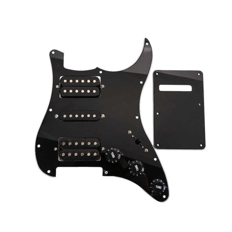 ABGZ-черная Проводная пластина Pickguard Humbuckers для гитары Hsh